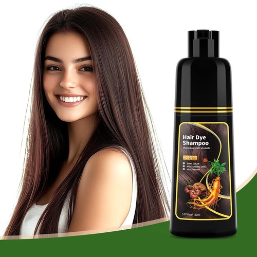 Dark Brown Hair Dye Shampoo - Natural Gray Coverage & Nourishment | 150 ML Semi-Permanent Color