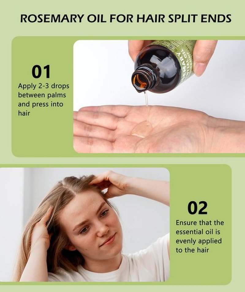 Rosemary Oil for Hair Growth 4.0oz with Jamaican Black Castor and Jojoba Oil - Nourishing Treatment for Dry, Damaged Hair, Split Ends, and Healthy Growth