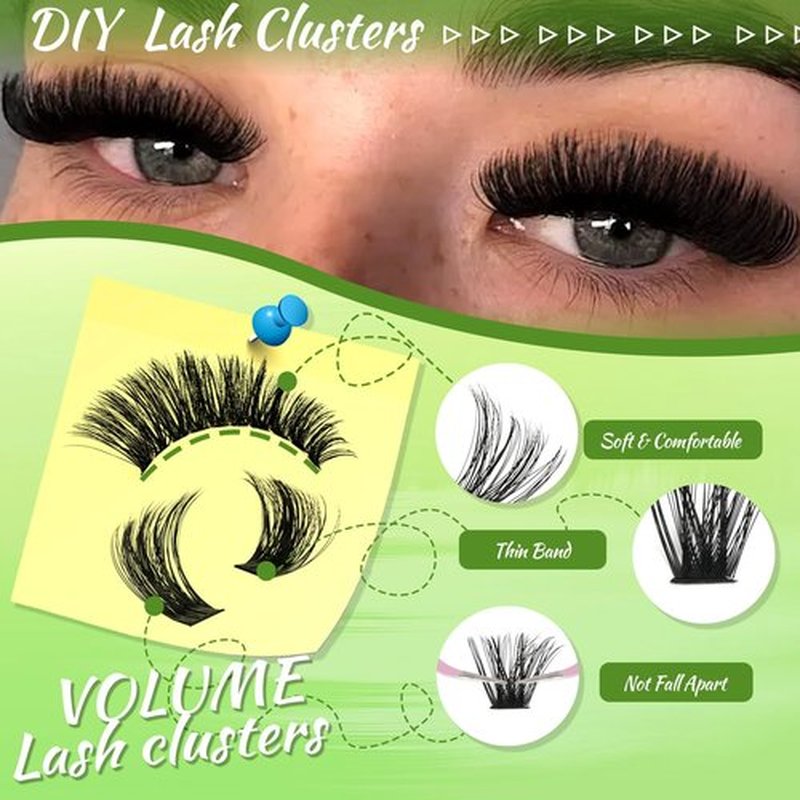 Extra Thick Lash Clusters Kit 100D Eyelash Clusters 3D Lash Clusters Fluffy Volume D Curly Eyelash Extensions Kit Volume Eyelash Clusters Kit 10-18mm Lash Bond and Seal Lashes Clusters Kit