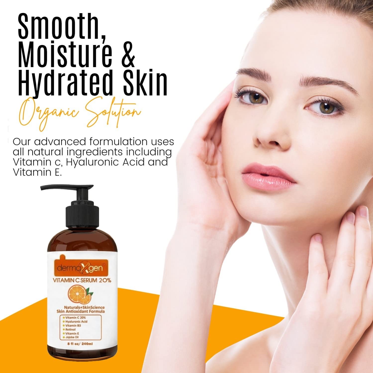 DERMAXGEN Organic 20% Vitamin C Serum for Face (08 Fl oz)