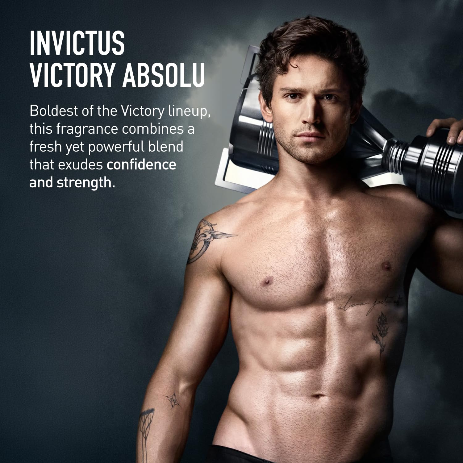 Rabanne Invictus Victory Absolu Parfum Intense for Men - Long Lasting Ambery Woody with Black Pepper, Amber & Sandalwood - Trophy Bottle French Fragrance Spray, 3.4 oz