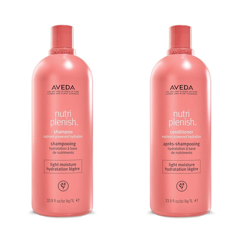 Aveda Nutriplenish Light Moisture Shampoo & Conditioner Duo - Organic Pomegranate Oil & Coconut Oil | 1 Liter