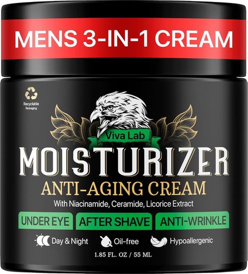 Regine Switzerland Men's Face Moisturizer - Anti-Aging Cream with Niacinamide & Collagen | Lightweight Hydrating Lotion, 1.85oz