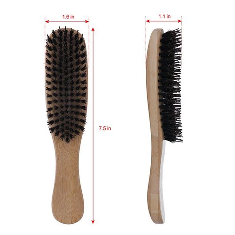 PERFEHAIR Boar Bristle Hair Brush for Women & Men – Small Bamboo Handle Hairbrush with Natural Boar & Nylon Bristles for Fine, Thin,Thick Hair, Smoothing & Detangling Brush for Shine & Frizz Control