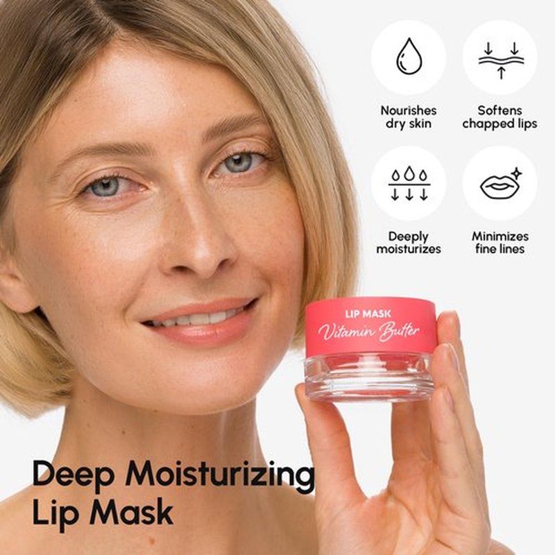 MAREE Lip Mask Overnight - Hydrating Lip Treatment with Hyaluronic Acid & Collagen - Moisturizing Lip Butter Balm