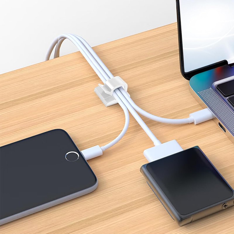 Abnii Cable Clips - 100PCS Adhesive Wire Organizers for Strong Wall & Desk Management | Clear Small
