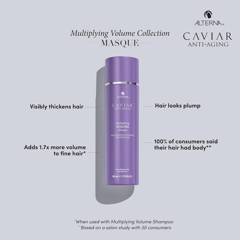 Alterna CAVIAR Anti-Aging Volume Masque - Lightweight Hydrating Hair Mask for Fine Hair | 5 Fl Oz | Adds Shine & Body