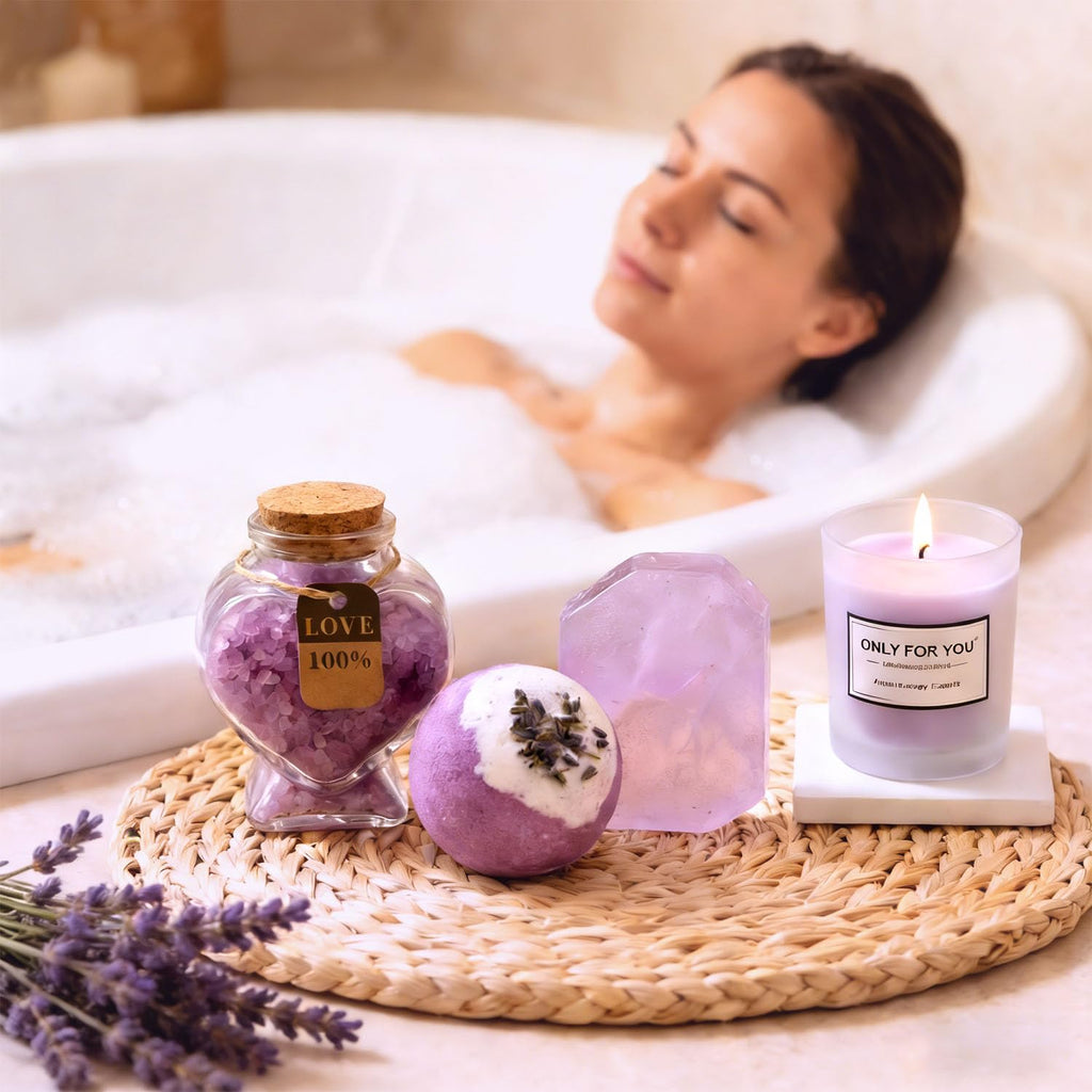 Birthday Gifts for Women Self Care Gift, Relaxing Care Package Spa Gift Basket, Valentines Day, Mothers Day, Christmas, Birthday Gifts for Women Mom Her Friend Sister Wife (Lavendel)