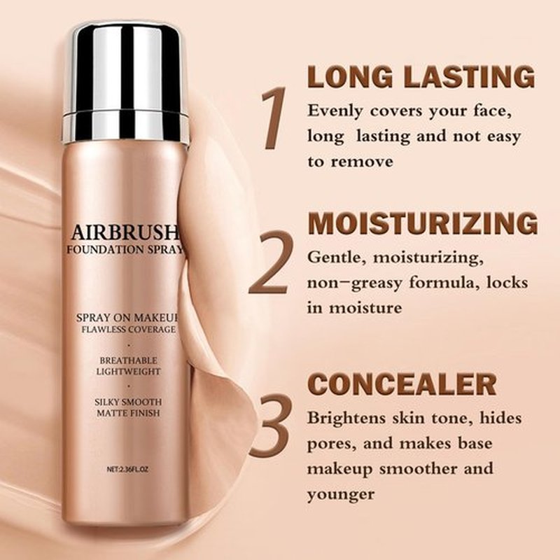 LZXLUKGIR Air Brush Makeup Foundation,Magic Minerals Airbrush Foundation Makeup,Silk Flawless,Buildable Coverage,Moisturizing Formula for Smooth Radiant Skin (01 Natural/Warm Porcelain)