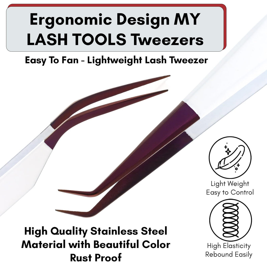 My Lash Tools New Isolation Lash Tweezers For Eyelash Extensions Best for Individual Isolation & Classic Lashes Japanese Stainless Steel Lightweight Precision Lashing Twisers (CEC-JP/01)