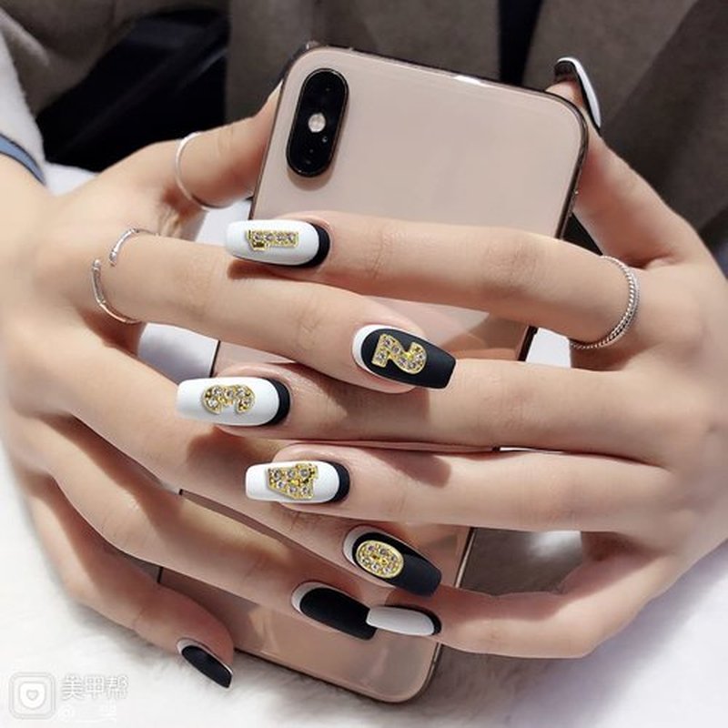 DANNEASY 30pcs Number Nail Charms Gold Nail Jewels Nail Rhinestones and Charms 3d Nail Art Charms Nail Studs Nail Jewelry for DIY Craft Decoration