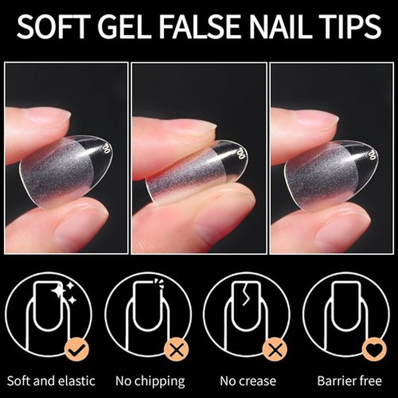 Short Almond Fake Nails 600pcs Pre-shape Gel Acrylic Nail Tips for Full Cover Nail Extension Home DIY Nail Salon 12 Sizes Gelly Tips