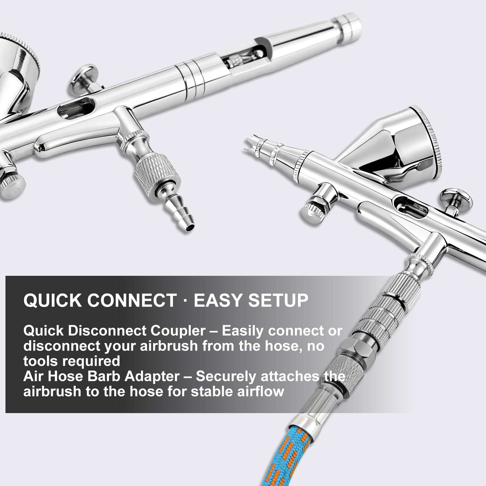 Roizefar Dual-Action Gravity Airbrush Gun with 4 Cleaner for Model Painting