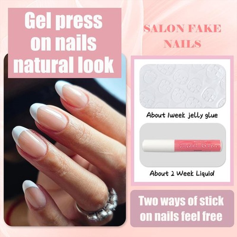 Bellelfin French Tip Press on Nails, 120Pcs Short Oval Fake French Nails Full Cover Nude French Nail Press ons with Glue Artificial French Short Nails for Women Girls Finger Nails Design