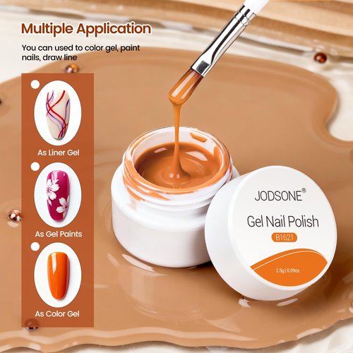 JODSONE 32 Colors Solid Paint Nail Art Gel Polish Set painting Drawing Gel Nail Polish for DIY Nails Art Design