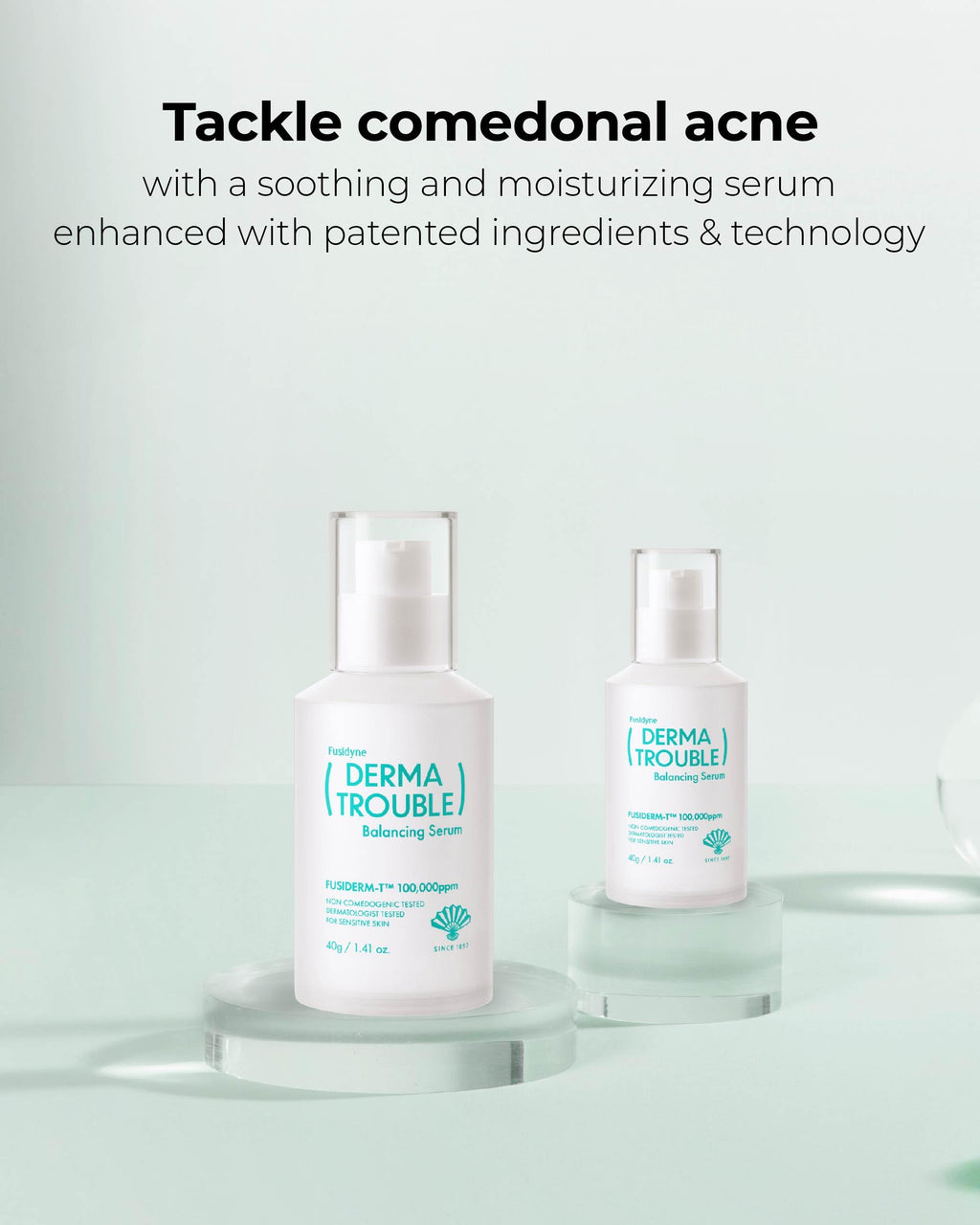 Fusidyne Derma Trouble Balancing Serum (1.4oz) - Korean Skin Care Serum with Fusiderm-T 100,000ppm to Help Support Moisture and Oil Balance for Acne-Prone Skin