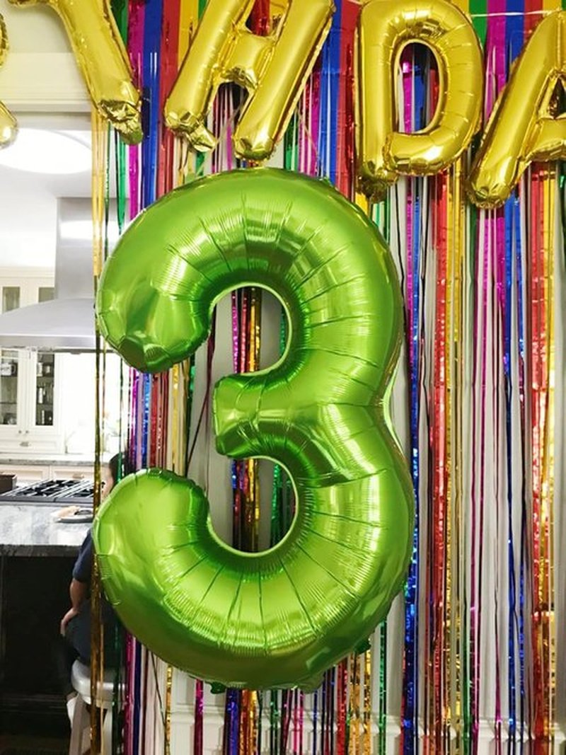Numbers Balloon - 40 Inch Large Light Green 3 for Three Year Old Birthday Decor | Party Decorations