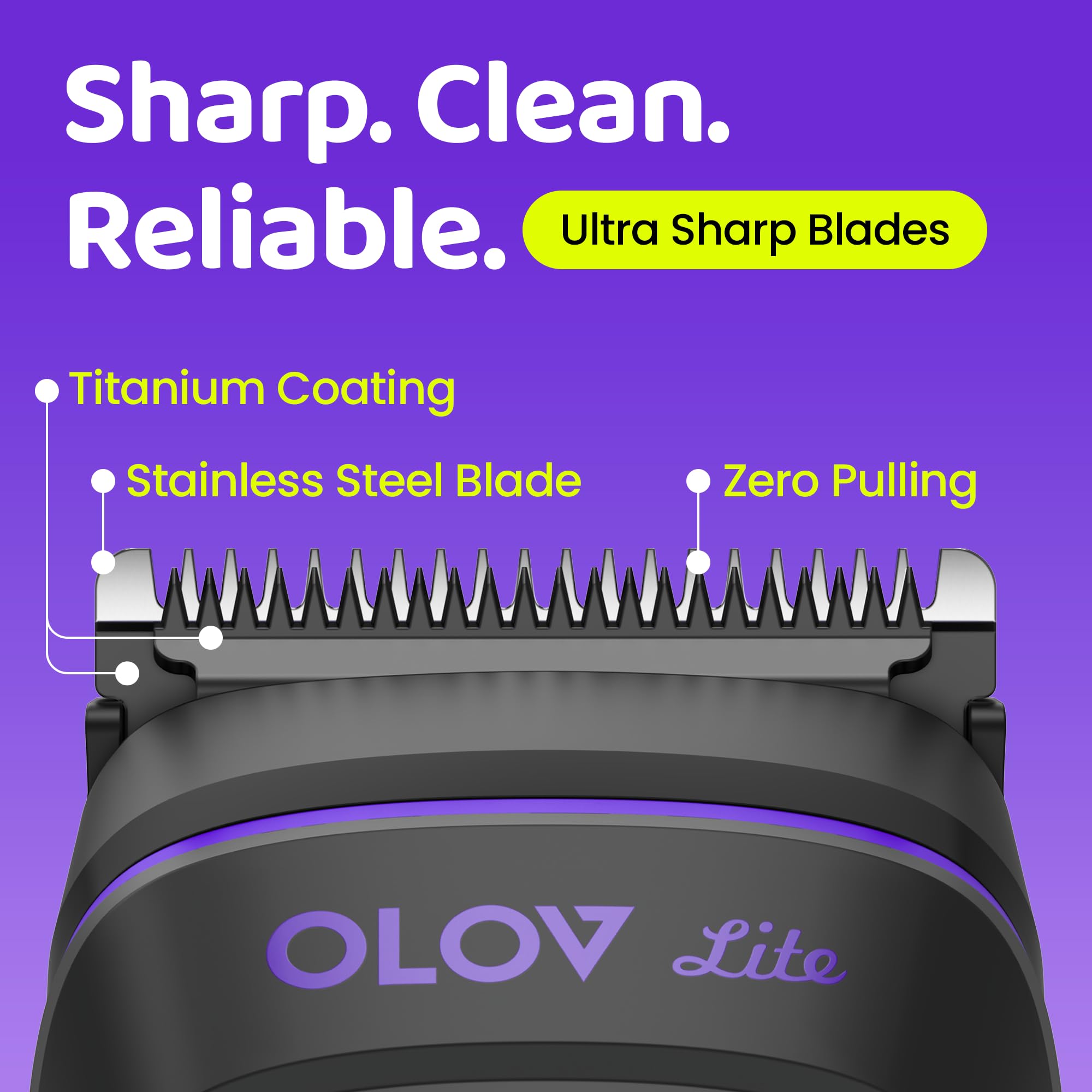 OLOV LITE Electric Beard Trimmer for Men,Nose Hair Trimmer &Men‘s Electric Razor 10-in-1 Grooming Kit Cordless Shaver Gift-Ready for Men(Purple)