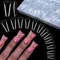 504PCS Full Cover Duck Nail Tips for Acrylic Nails Professional, Clear Duck Feet Fan Flare Tips, Extra Long Duck Tip Nails Press On Curved French Nail Extension Tips for Nail Salon with Box 12 Sizes