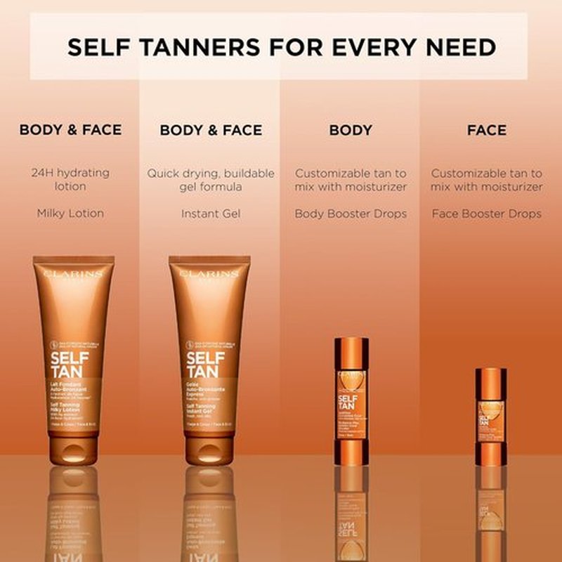 Clarins Self Tanning Body Booster - Natural, Streak-Free Tanning Drops for Moisturizer | 1 Oz