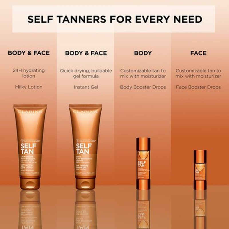 Clarins Self Tanning Milky Lotion | Self Tanner For Face and Body | Natural, Long-Lasting, Streak-Free, Sun-Kissed Glow and 24-Hour Hydration* | Non-Staining | Contains Glycerin | 4.2 Ounces