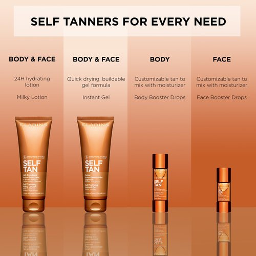 Clarins Self Tanning Tinted Gel | Self Tanner For Face and Body | Natural, Long-Lasting, Streak-Free, Buildable, Instant Tan* | Non-Staining and Fast Absorbing | Contains Glycerin | 4.2 Ounces