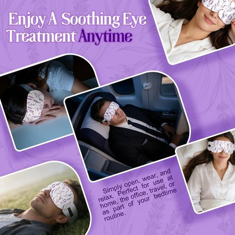 PENNTR Steam Eye Mask, Heated Eye Mask For Sleep & Dry Eye Relief, Stye Eye Treatment, Warm Compress, Spa, Travel Essentials & Relaxation Disposable Eye Mask, Lavender 18 Pack