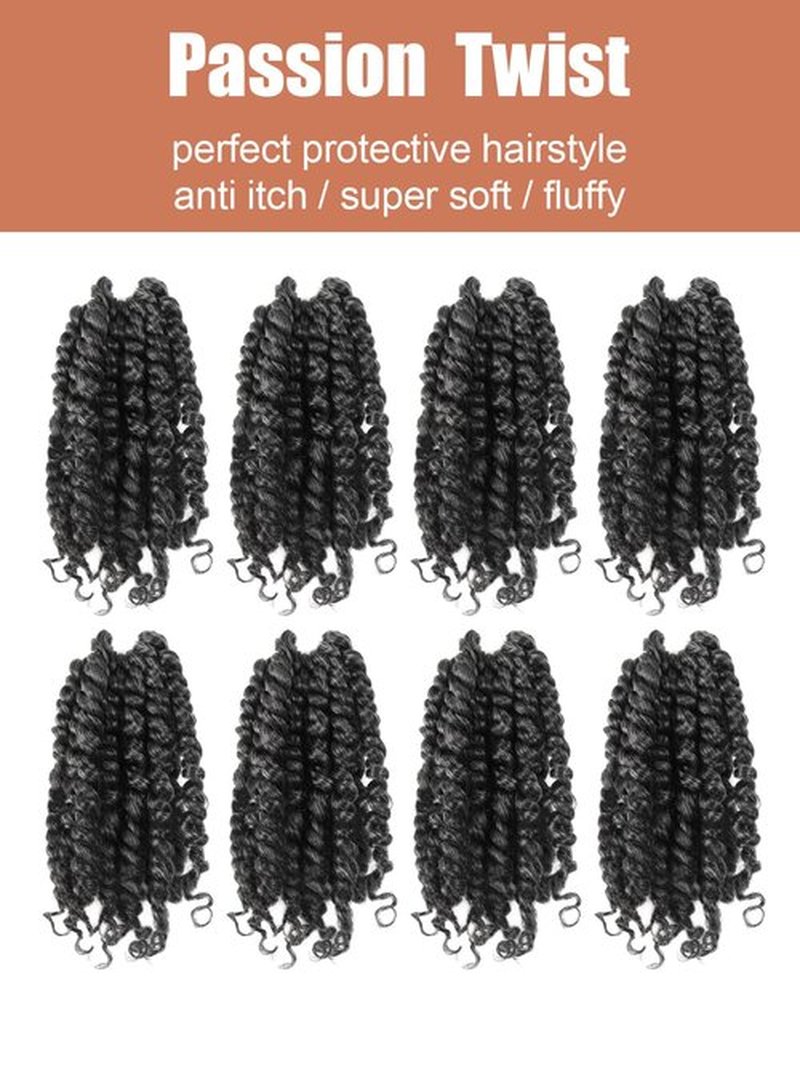 KAVSORAPI Passion Twist Hair,6 Inch Passion Twist Braiding Hair,Short Pre Looped Crochet Twist Jumbo Pre-twisted Two Strand Braids 8 Packs (Salt and Pepper)