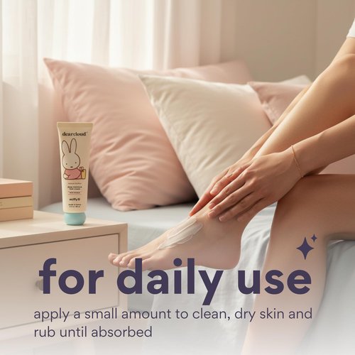 dearcloud Miffy Rescue Butter Foot Cream – Cracked Heel Repair Cream with Shea Butter, Urea, Peppermint Oil & Allantoin – Korean Foot Cream - 3 fl oz (Mint Breeze)