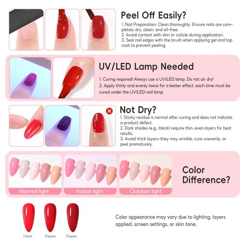 COSCELIA 25PCS Gel Nail Polish Set Winter Spring Colors Gel Nail Polish Soak Off with Glossy Matte Silver Golden Glitter Top Coat Red Brown Black White Green DIY Valentines Day Gifts for Women Girls