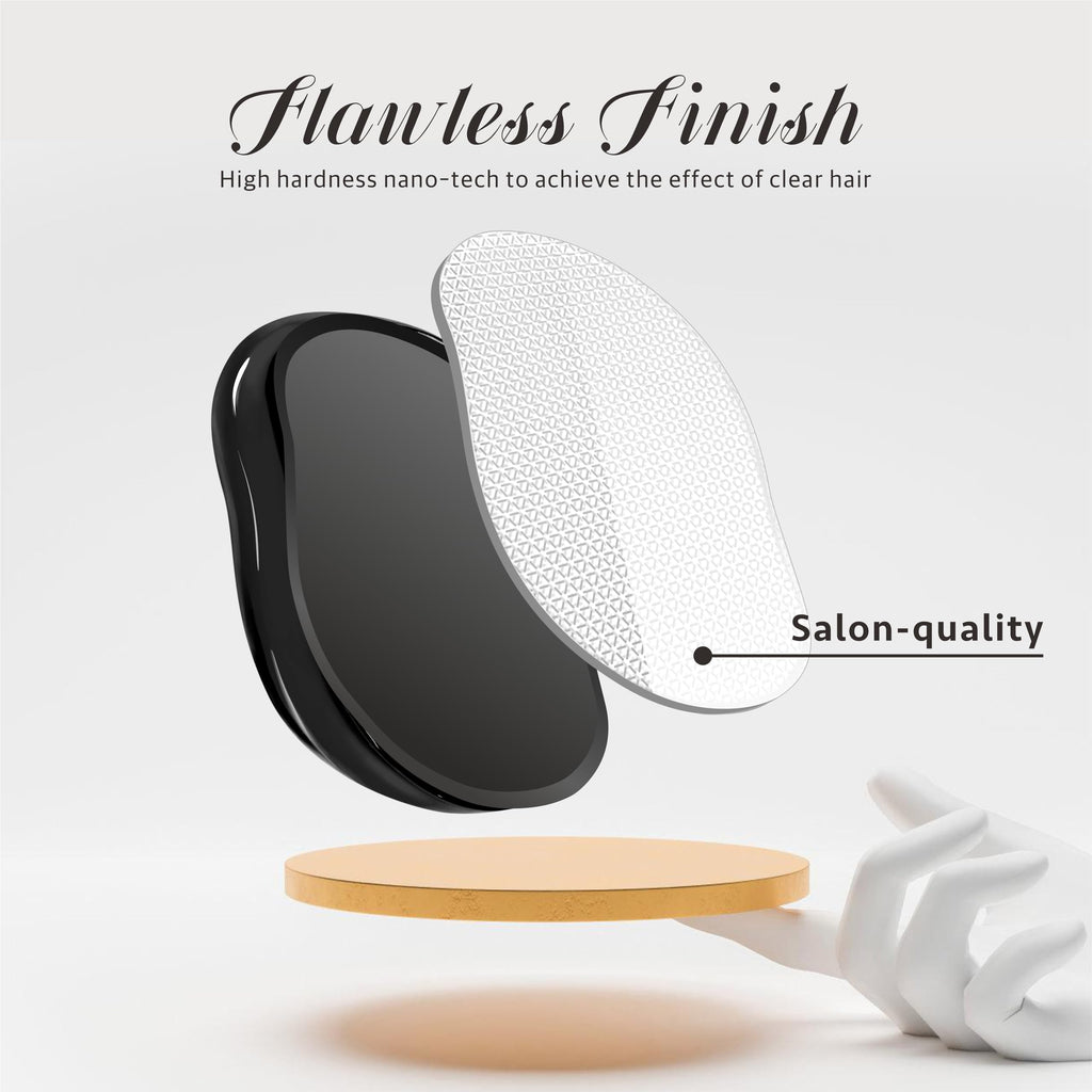 GABOX Crystal Hair Remover, Crystal Hair Eraser, Nano Glass Hair Razor Epilator Tools for Women & Men, Black