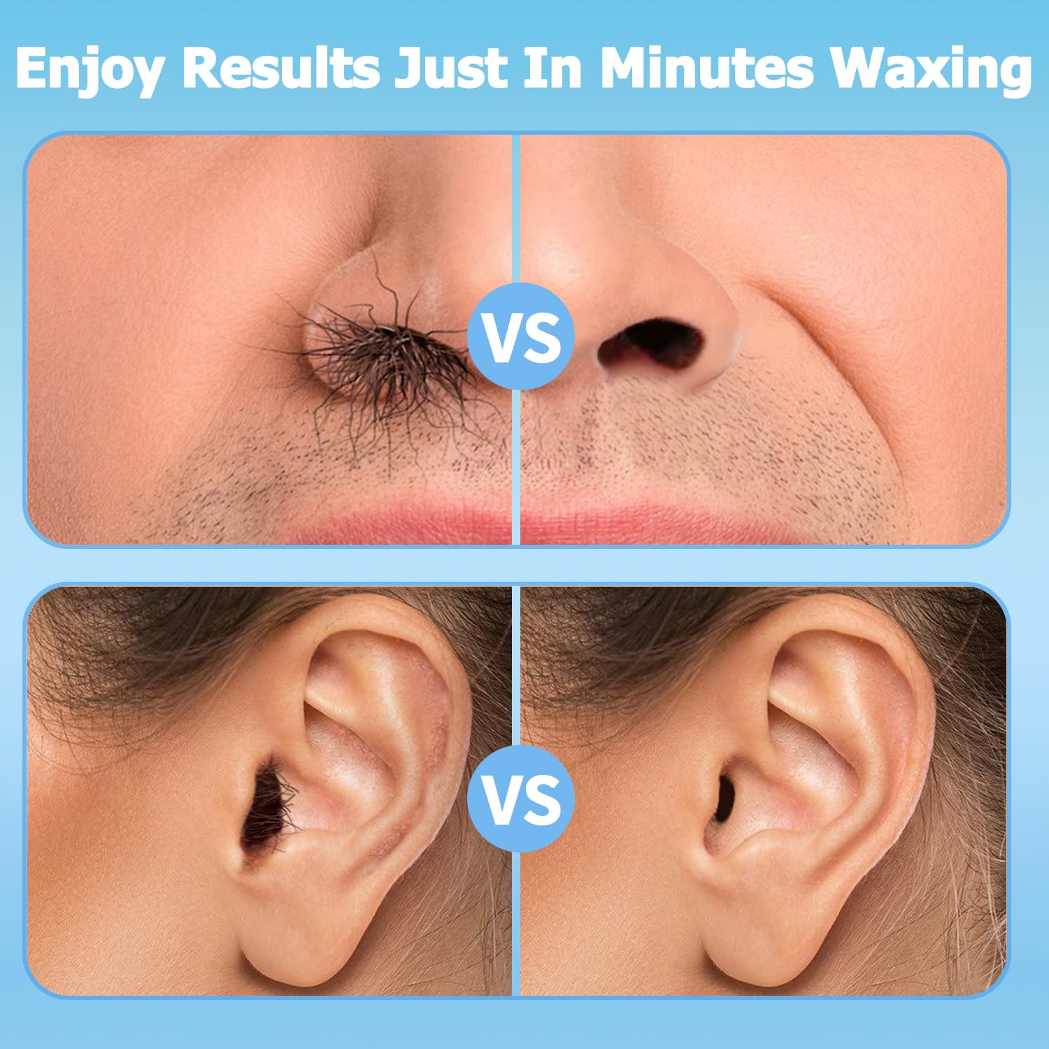 Nose Wax Kit from CoFashion - 50g Wax for Hair Removal, 20 Applicators (Up to 20 Uses), 10 Paper Cups for Nose and Ear Waxing