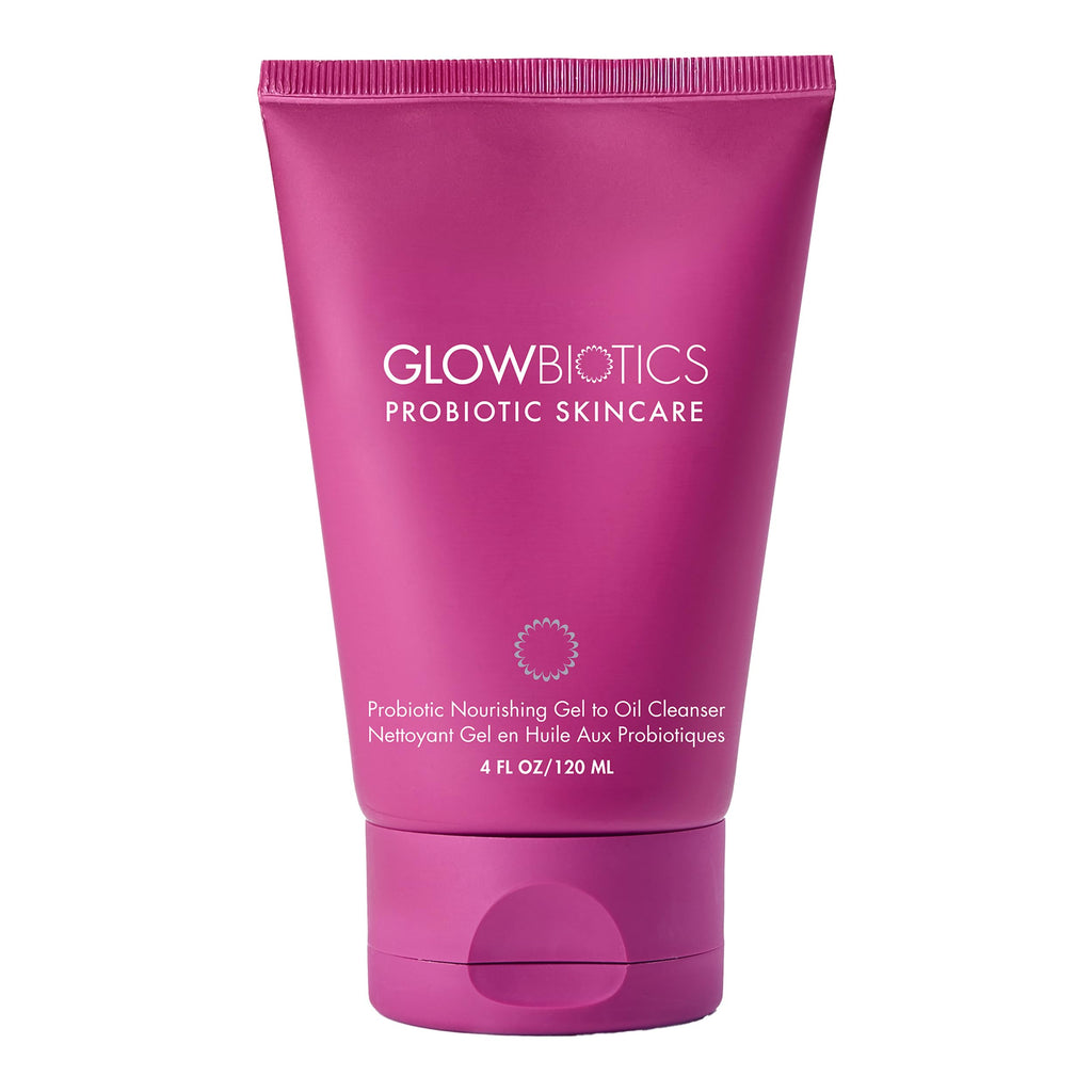 Glowbiotics Probiotic Gel-to-Oil Cleanser: Gentle Makeup Remover with Vitamin C - Effectively Removes Makeup, Oils & Sunscreen, 4 Fl Oz