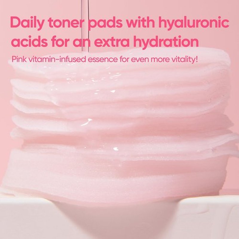 BANILA CO Clean it Zero Pink Hydration Toner Pad | Vegan Korean 3-Layered Pads | Hyaluronic Acids and Vitamin Complex to Moisturize and Soothe Skin | Hypoallergenic, Alcohol Free (70 Pads)