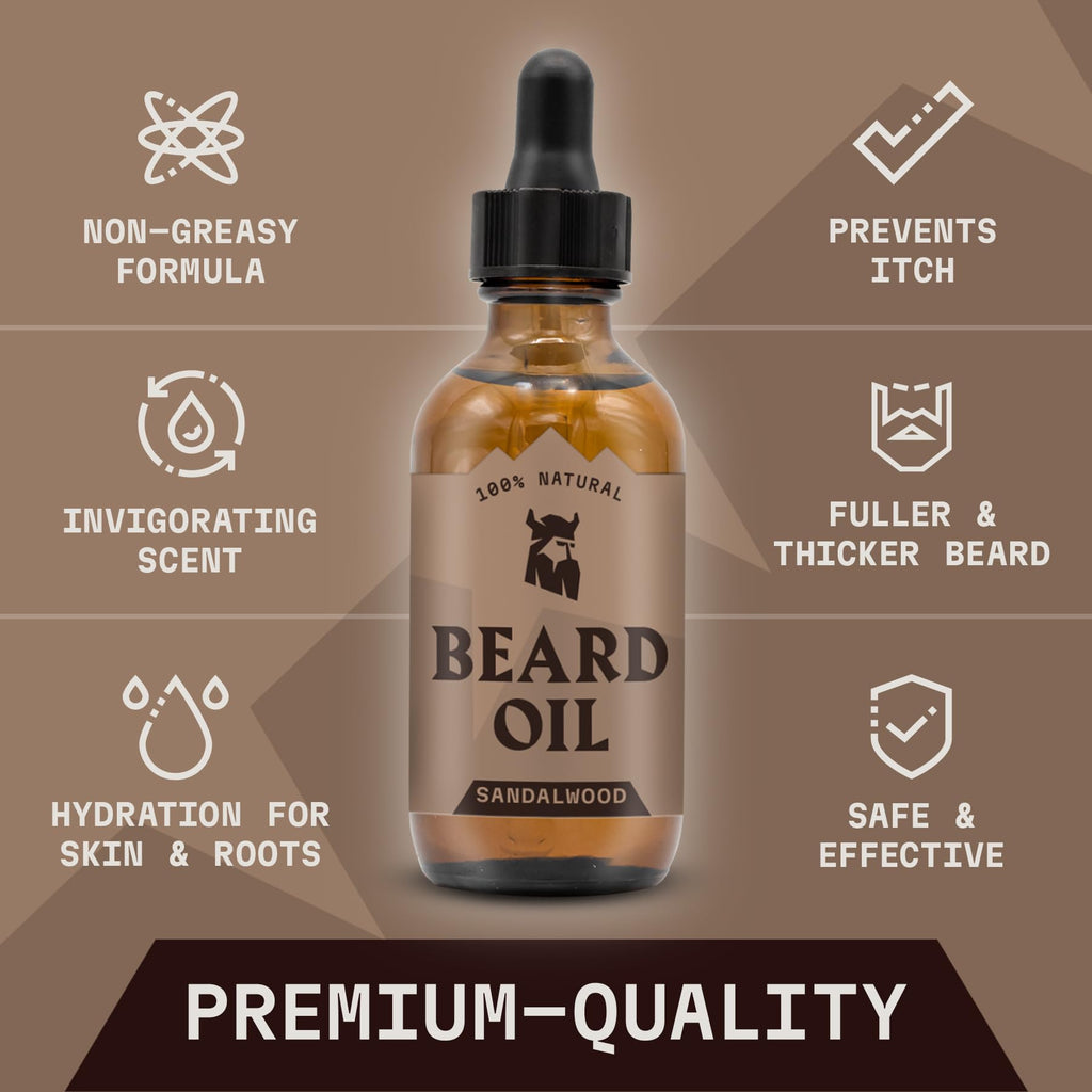 Striking Viking Beard Oil for Men - 2 Fl Oz (Pack of 2), Sandalwood