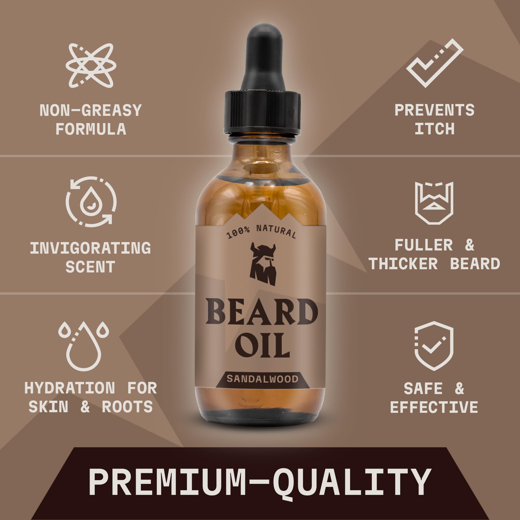 Striking Viking Beard Oil for Men - 2 Fl Oz (Pack of 2), Sandalwood