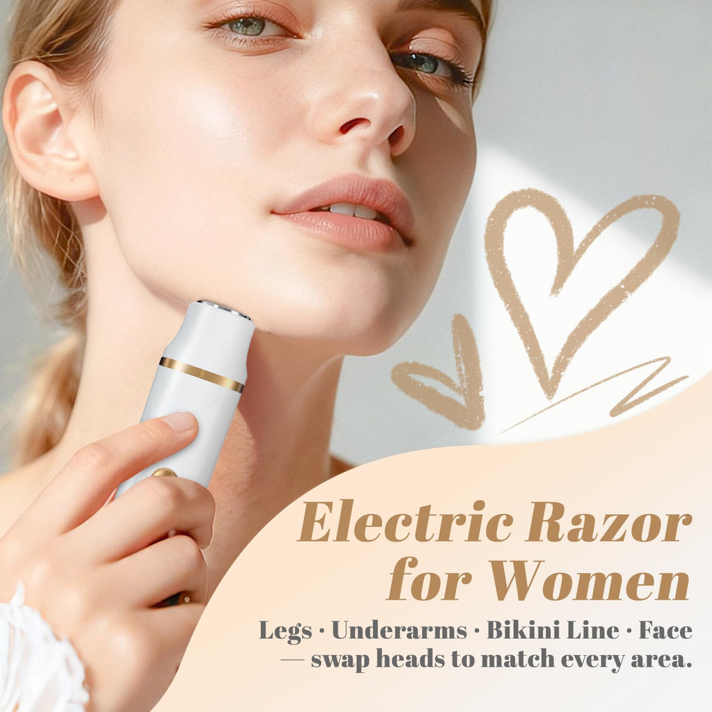 Fanovae 3-in-1 Bikini Trimmer for Women – Electric Razor for Women, Body Hair Trimmer with Charging Dock & USB-A to C7 Cable, IPX7 Waterproof, 1-Month Cordless Use, Safe Multi-Area Grooming – X5 White