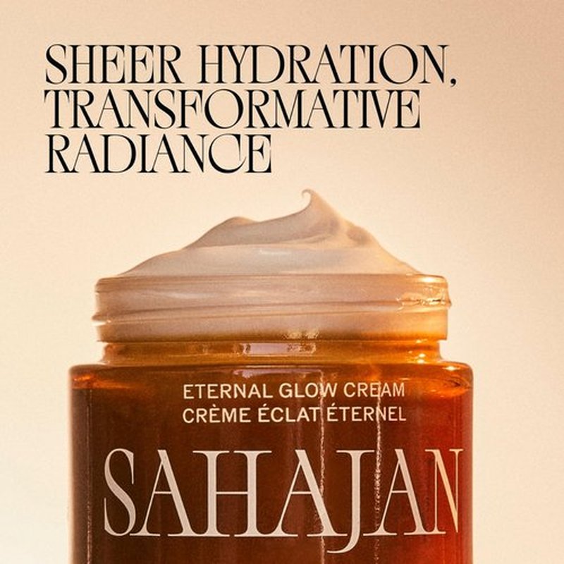 Sahajan Eternal Glow Cream | Anti Aging Face Cream with Vitamin C, Bakuchiol & Hyaluronic Acid | Brightening Face Moisturizer for Wrinkles, Fine Lines & Dark Spots | Day & Night Cream | 1.7 oz