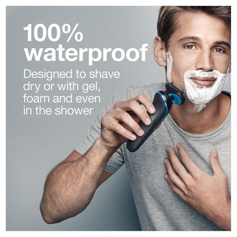 Braun Series 5 5049cs Electric Shaver - Cordless Wet & Dry Face Shaver with Charging Stand & Beard Trimmer - Blue