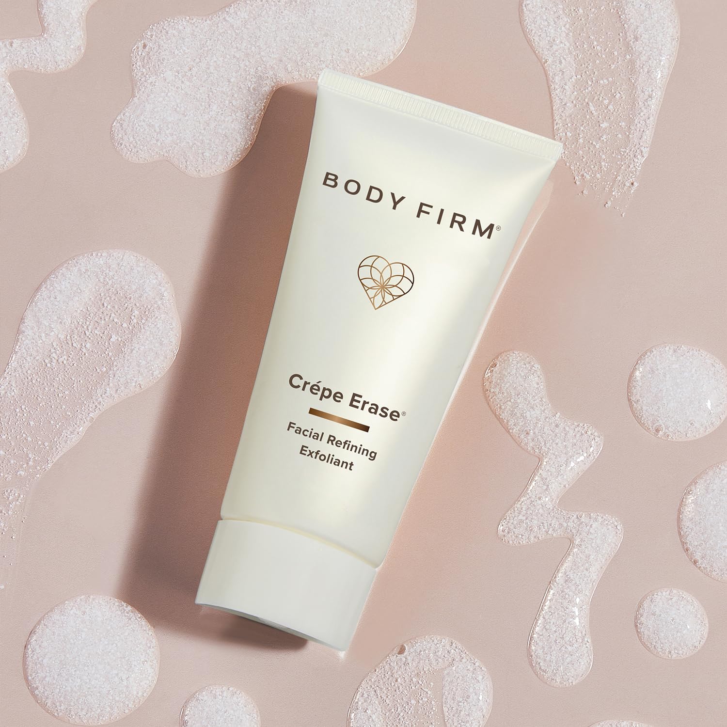 BODY FIRM Crepe Erase Refining Facial Scrub, Anti-Aging Skin Care, Exfoliating Face Wash with Gentle AHA BHA Exfoliators, Exfoliating Pre Treatment for Wrinkle & Crepe Skin, Promotes Collagen, 6 fl oz