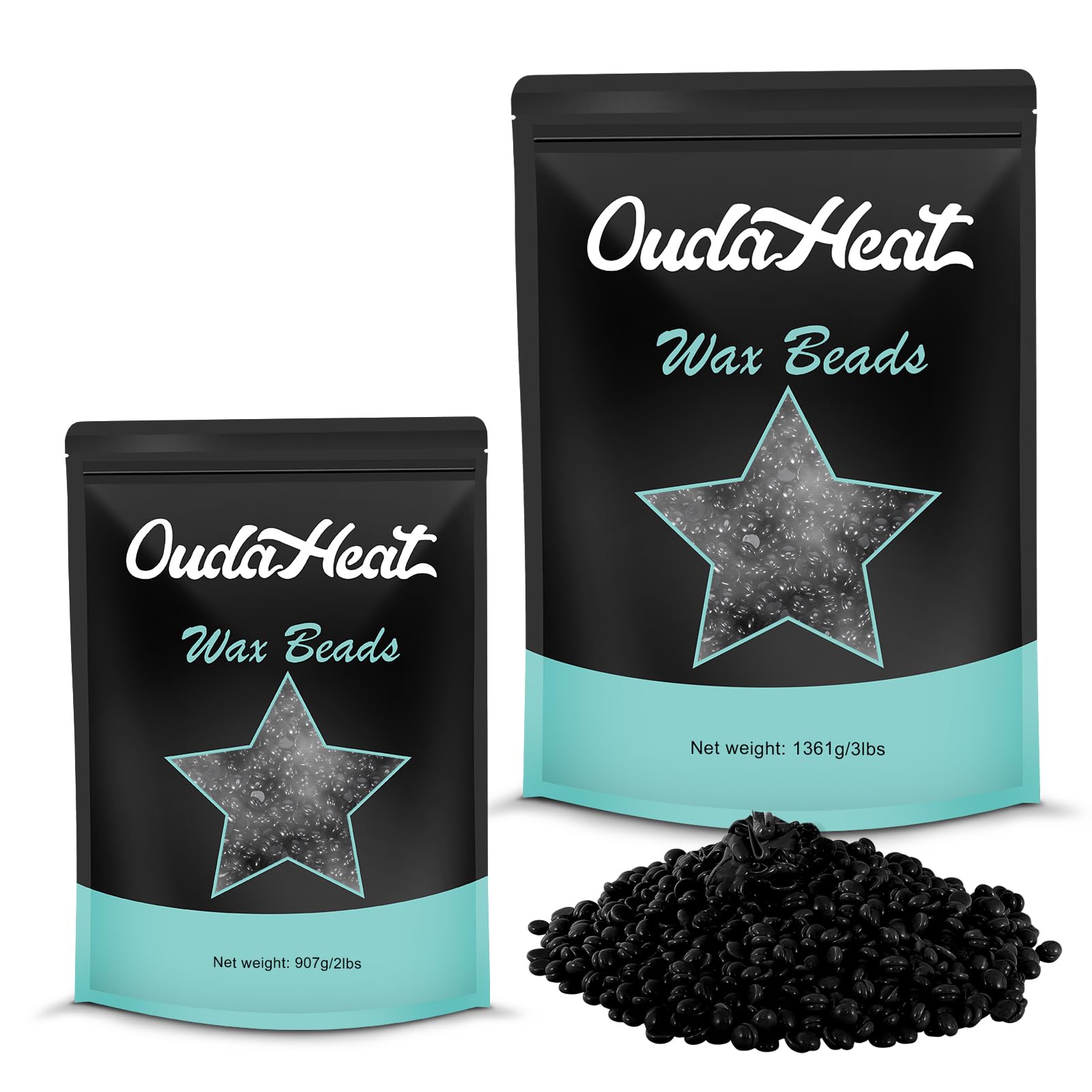 3.3lb Bulk Hard Wax Beads, Professional Waxing Bead for Brazilian, Bikini, Body, Face, Arms, Legs, Back, Chest, Coarse Hair Hair Removal, Scented Stripless Wax beans, 50 Wooden Sticks