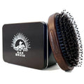 MANBRUSH Beard Brush for Men – Boar Bristle & Nylon Military-Style Palm Brush – Dual Soft & Stiff Bristles for Hair & Beard Grooming – Travel Size – Gift Tin Included