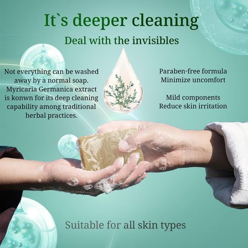 CheezhengHimalaya Moisturized Skin Bar Soap with Sodium Hyaluronate, Infused with Tibetan Natural Myricaria Germanica Extract for Soft and Hydrated Skin, Paraben-Free, Pack of 2