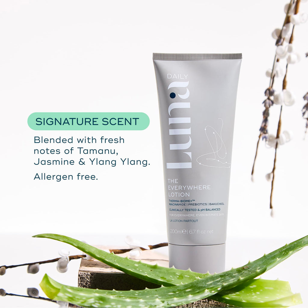 Luna Daily Body Lotion for Dry & Sensitive Skin | Hydrating, Barrier-Supporting Daily Moisturizer | With Niacinamide, Shea Butter, Prebiotics & Postbiotics | Nourishes, Firms & Soothes