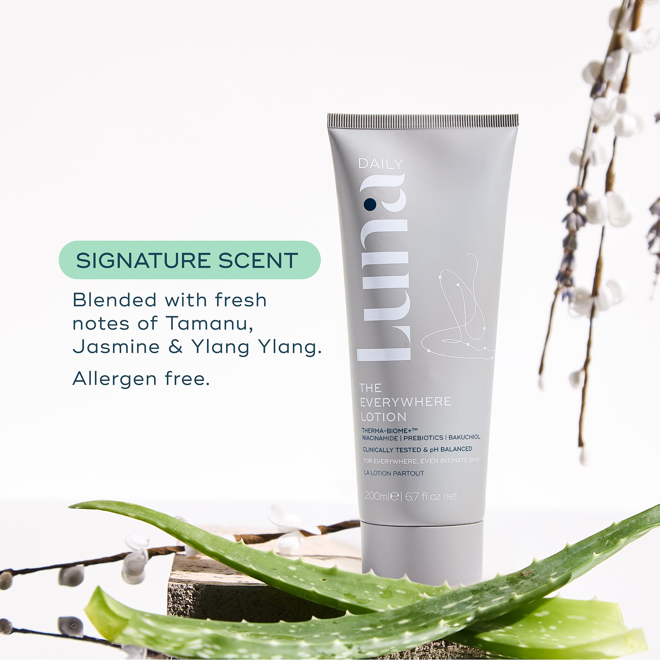 Luna Daily Body Lotion for Dry & Sensitive Skin | Hydrating, Barrier-Supporting Daily Moisturizer | With Niacinamide, Shea Butter, Prebiotics & Postbiotics | Nourishes, Firms & Soothes