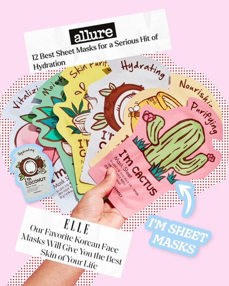 TONYMOLY Sweetheart Sheet Mask Gift Basket Stuffers – 12 Pack Korean Hydrating Face Masks with Strawberry, Rose & Red Wine, Cute Valentine’s Day Gifts for Gift Baskets, Care Packages & Galentines