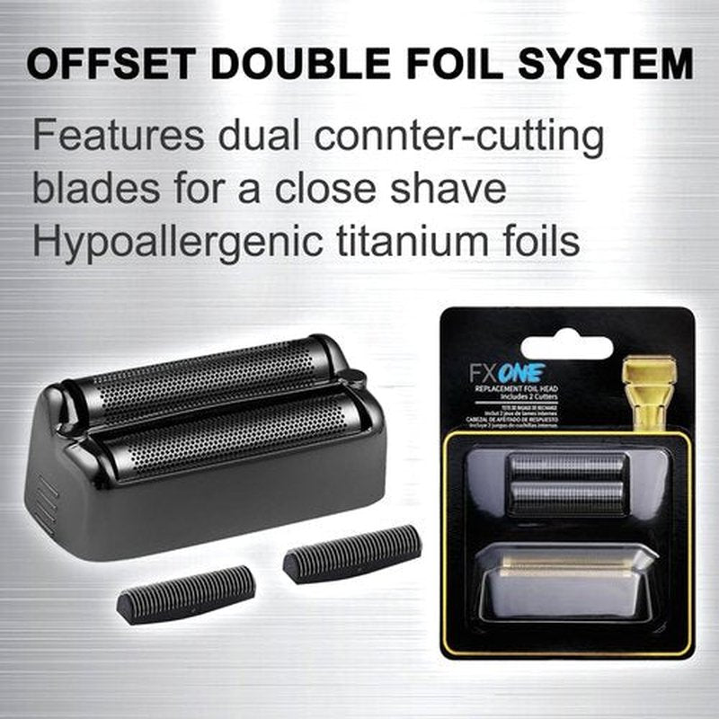 FXONE Replacement Foil & Cutter for BaBylissPRO FXONE Shaver - Hypoallergenic Gold | 2-Pack