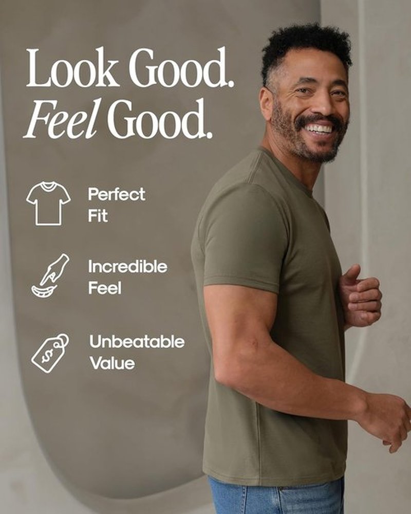 True Classic Men's T-Shirts - Short Sleeve Crew Neck Cotton Blend Tees | Stylish & Comfortable