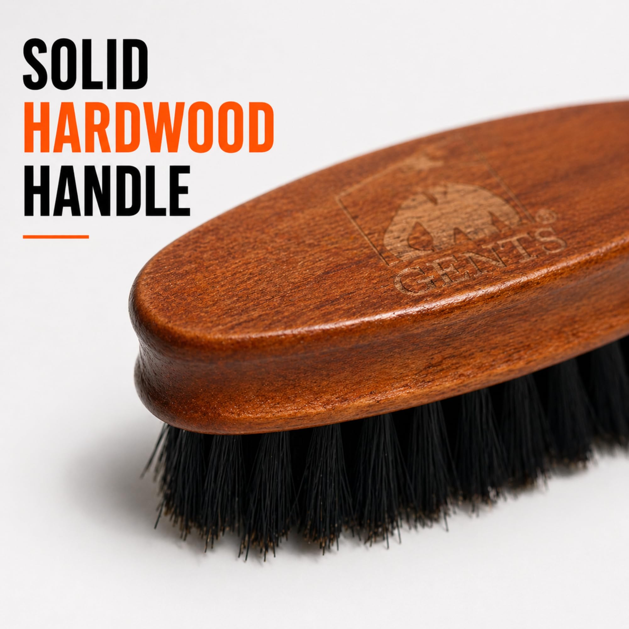Gents Wood Small Travel Beard Brush - Natural Boar Bristles with Wooden Grooved Handle Mini Size Portable (Small, 3, Count)