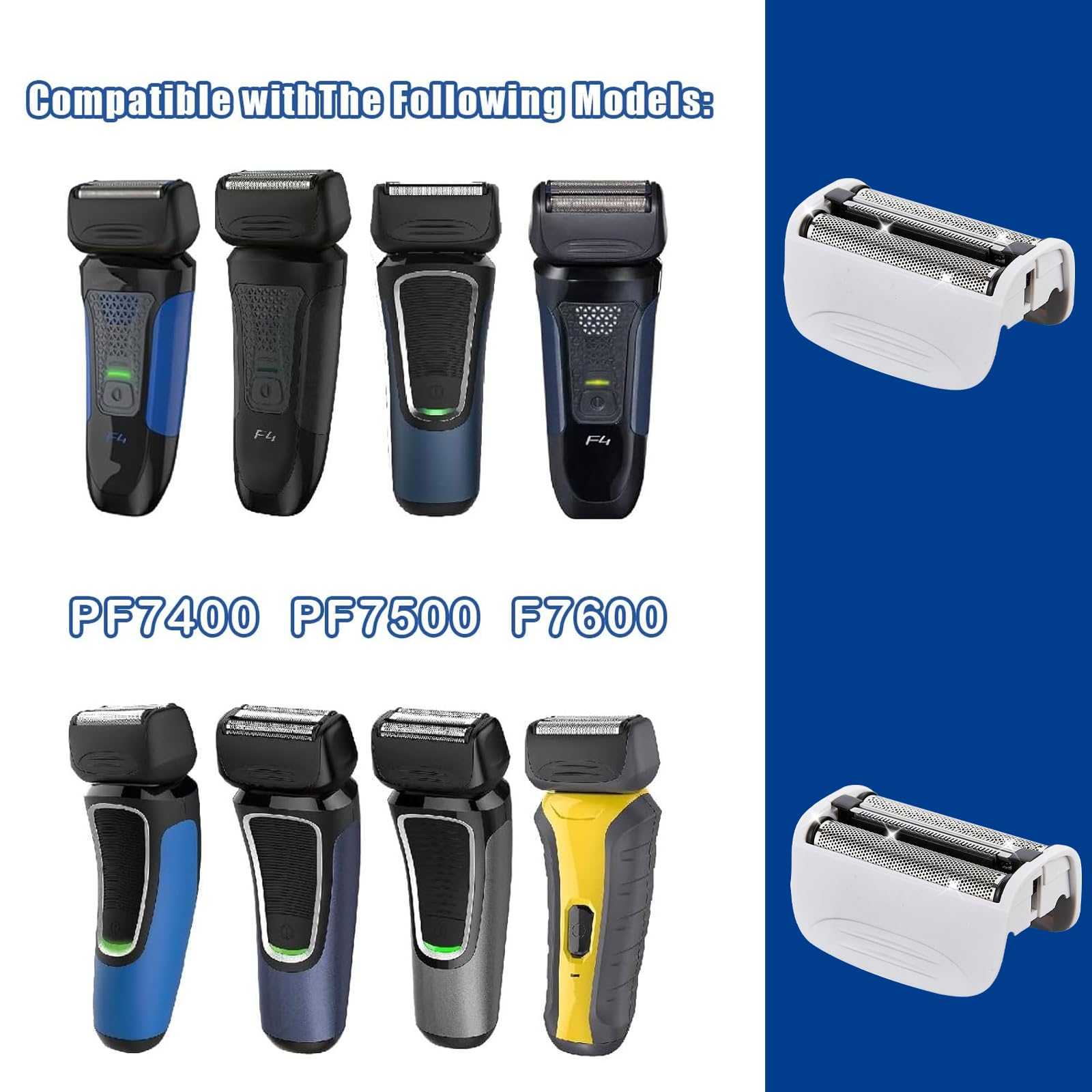 Shaver Replacement Foil Compatible with Remington PF7400, PF7500, and PF7600 Foil Shavers，(White)